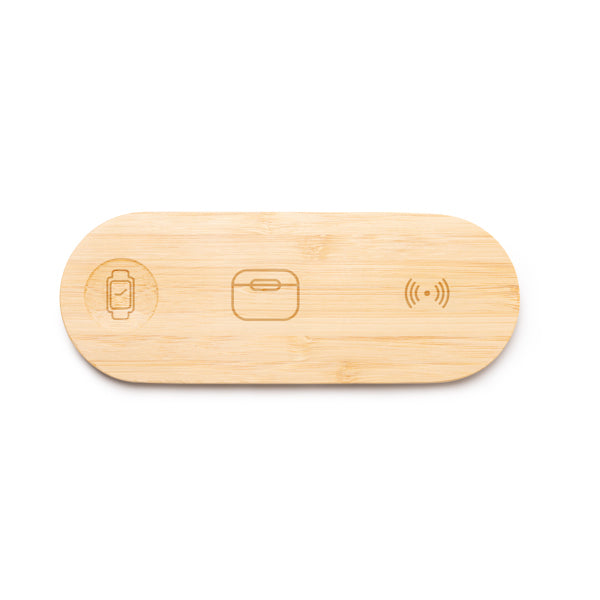 Stamina Fergus bamboo charger in beige, ready for logo printing