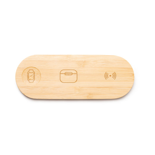 Stamina Fergus bamboo charger in beige, ready for logo printing