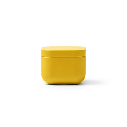 Stamina Trini a square metal candle in yellow, ready for laser engraving
