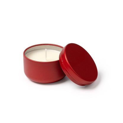 Stamina Gento a round metal candle, ready for laser engraving
