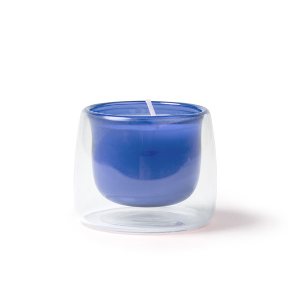 Stamina Flora glass candle in royal blue, ready for logo printing
