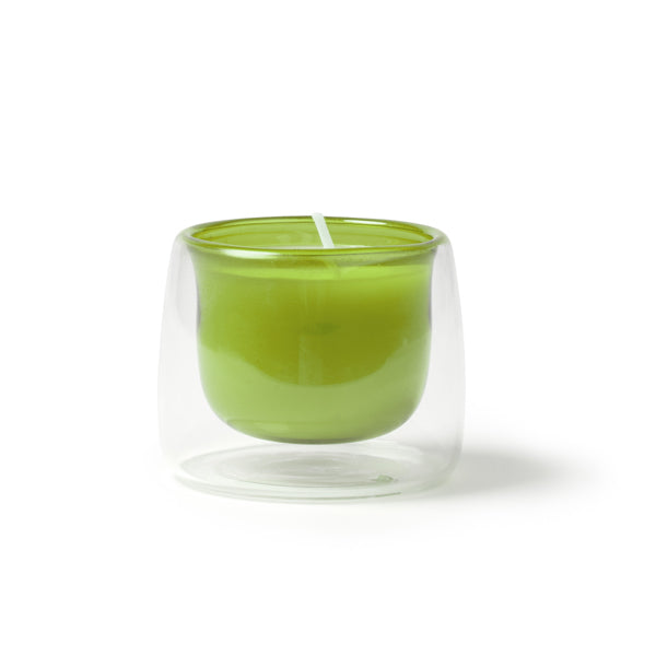 Stamina Flora glass candle in fern green, ready for logo printing