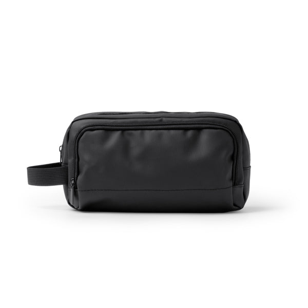 Stamina Lomix PU leather toiletry bag in black, ready for logo printing