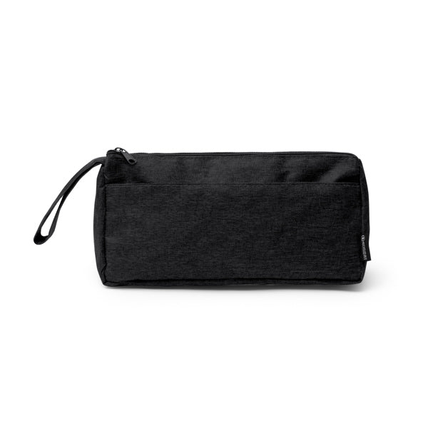 Stamina Yulia 300D RPET toiletry bag in black, ready for logo printing
