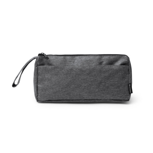 Stamina Yulia 300D RPET toiletry bag in heather grey, ready for logo printing