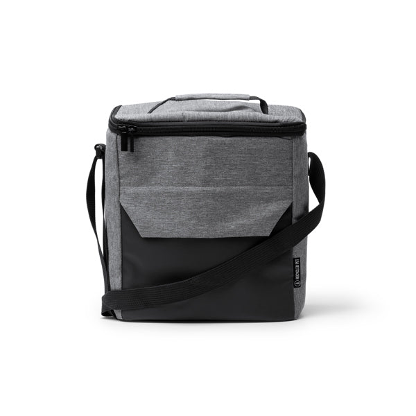 Stamina Taison PU leather and RPET cooler bag in heather grey, ready for logo printing