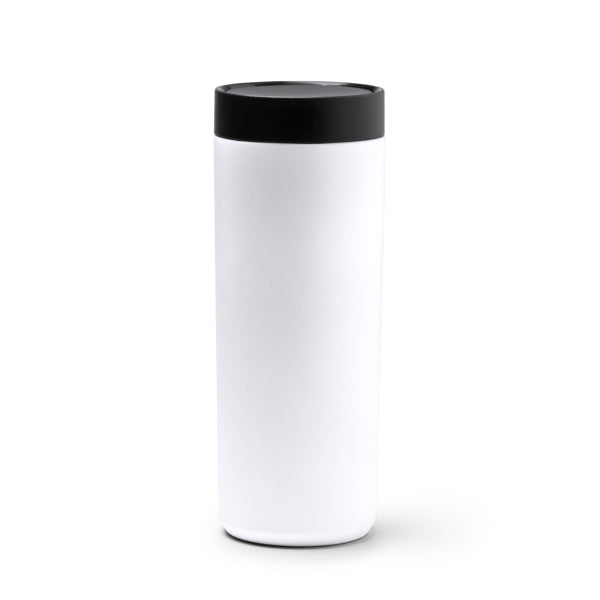Stamina Clarke double-walled stainless steel thermal cup in white, ready for laser engraving