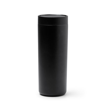 Stamina Clarke double-walled stainless steel thermal cup in black, ready for laser engraving