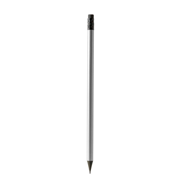 Stamina Chantra black wooden pencil in silver, ready for logo printing