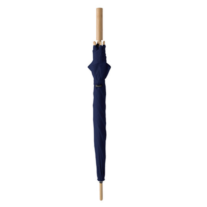 Stamina Varme RPET and bamboo fabric umbrella in navy blue, ready for laser engraving