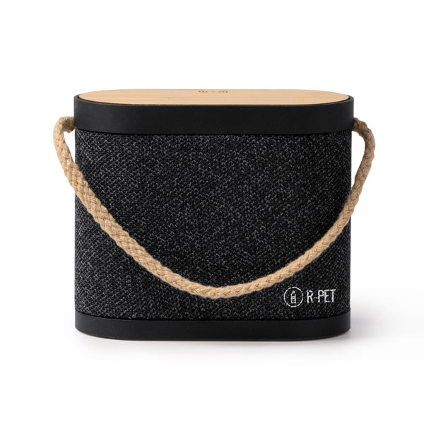 Stamina Bianki wireless Bluetooth speaker in black, ready for laser engraving