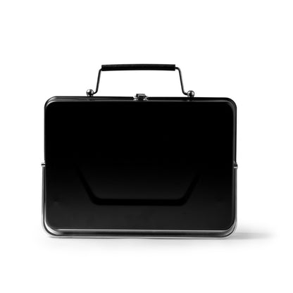 Stamina Rulot stainless steel portable barbecue in black, ready for laser engraving