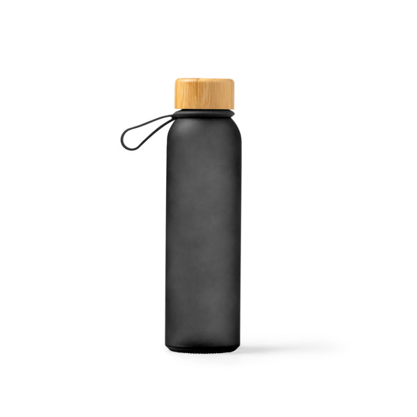 Stamina Voznan recycled glass and bamboo bottle 500 ml in black, ready for laser engraving