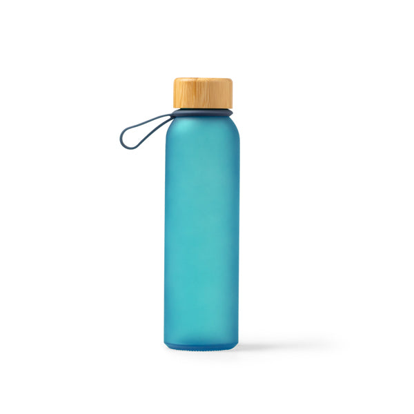 Stamina Voznan recycled glass and bamboo bottle 500 ml in royal blue, ready for laser engraving
