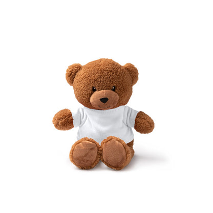Stamina Koda polyester plush teddy bear in white, ready for logo printing