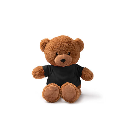 Stamina Koda polyester plush teddy bear in black, ready for logo printing
