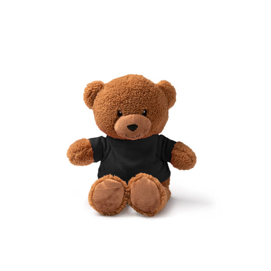 Stamina Koda polyester plush teddy bear in black, ready for logo printing