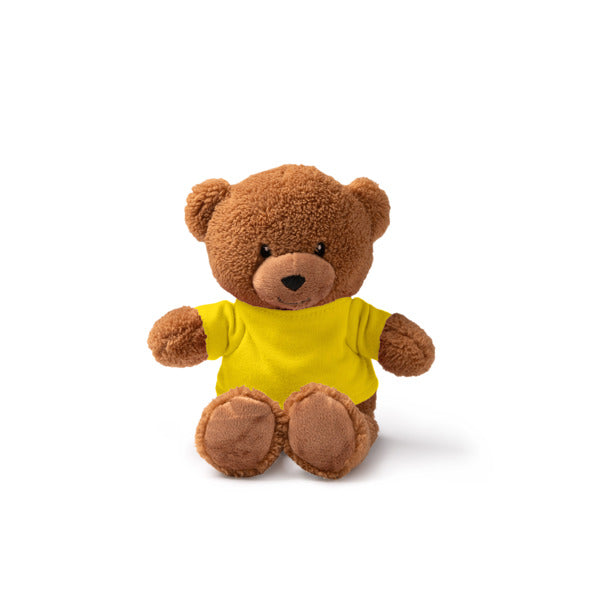 Stamina Koda polyester plush teddy bear in yellow, ready for logo printing