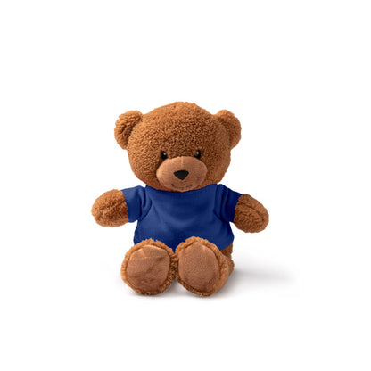Stamina Koda polyester plush teddy bear in royal blue, ready for logo printing