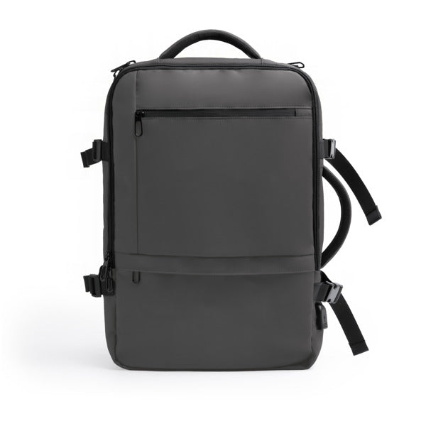 Stamina Rayan PU leather backpack in grey, ready for logo printing