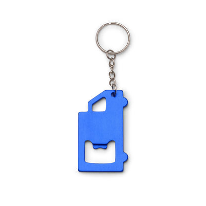 Stamina Tolvak aluminium keyring in royal blue, ready for laser engraving