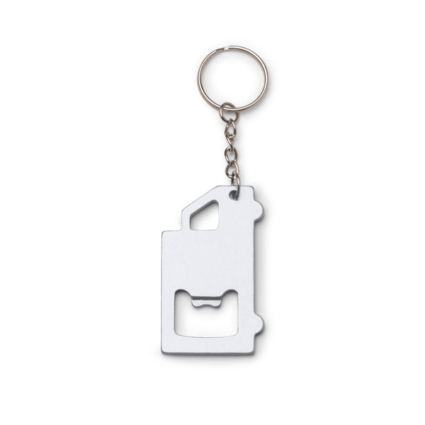 Stamina Tolvak aluminium keyring in silver, ready for laser engraving