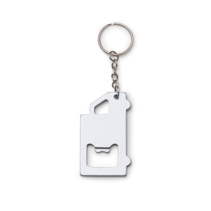 Stamina Tolvak aluminium keyring in silver, ready for laser engraving