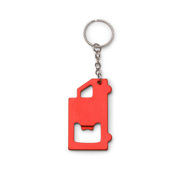 Stamina Tolvak aluminium keyring in red, ready for laser engraving