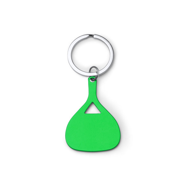 Stamina Lebron aluminium keyring in fern green, ready for laser engraving