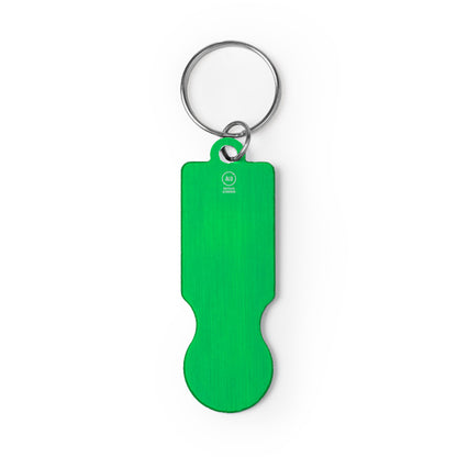 Stamina Hornet recycled aluminium keyring in fern green, ready for laser engraving
