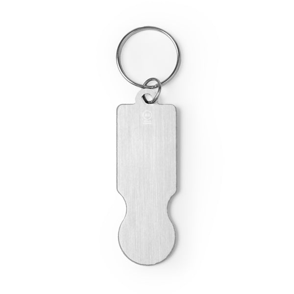 Stamina Hornet recycled aluminium keyring in silver, ready for laser engraving
