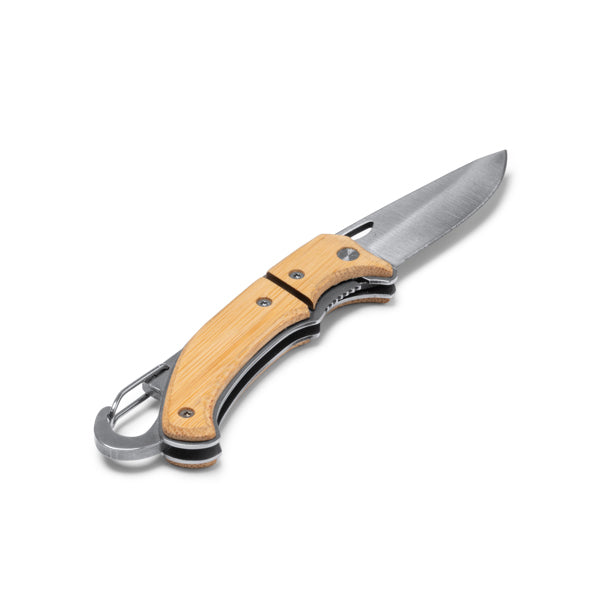 Stamina Voro stainless steel and bamboo pocket knife, ready for laser engraving