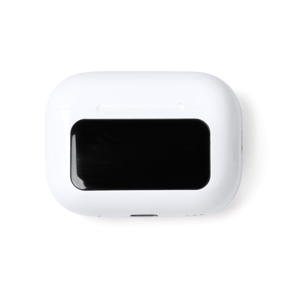 Stamina Marcus wireless earbuds in white, ready for logo printing