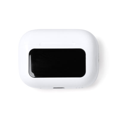 Stamina Marcus wireless earbuds in white, ready for logo printing