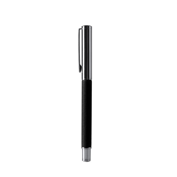 Stamina Lomox recycled RPET polyester ball pen in black, ready for logo printing