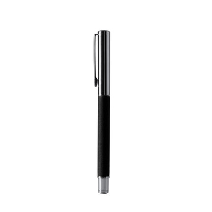 Stamina Lomox recycled RPET polyester ball pen in black, ready for logo printing