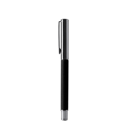 Stamina Lomox recycled RPET polyester ball pen in black, ready for logo printing