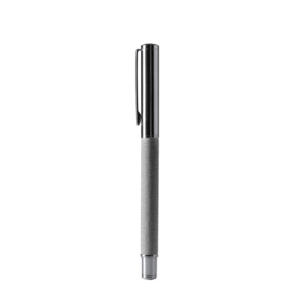 Stamina Lomox recycled RPET polyester ball pen in grey, ready for logo printing