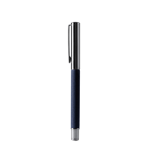 Stamina Lomox recycled RPET polyester ball pen in navy blue, ready for logo printing
