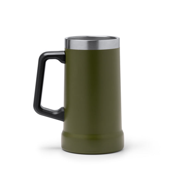 Stamina Ronin recycled stainless steel jar in dark green, ready for laser engraving