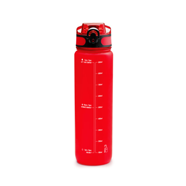 Stamina Leimer translucent PCTG bottle in red, ready for logo printing