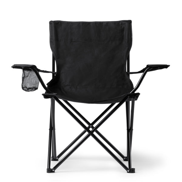 Stamina Bekal polyester folding chair in black, ready for logo printing