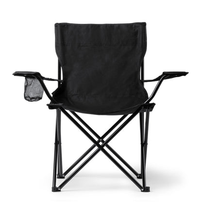 Stamina Bekal polyester folding chair in black, ready for logo printing