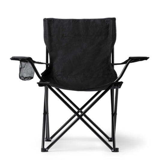 Stamina Bekal polyester folding chair in black, ready for logo printing