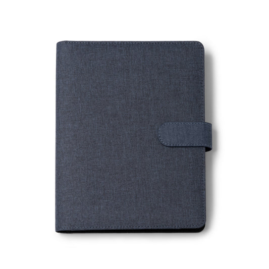 Stamina Tarly multi-purpose RPET folder A5 in heather denim, ready for logo printing