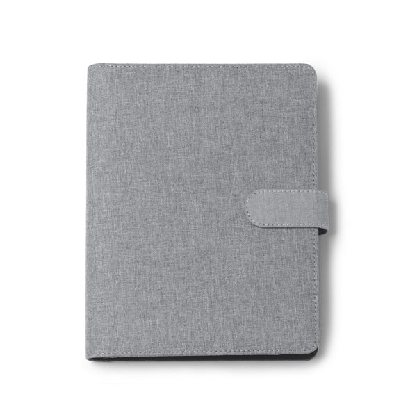 Stamina Tarly multi-purpose RPET folder A5 in heather grey, ready for logo printing