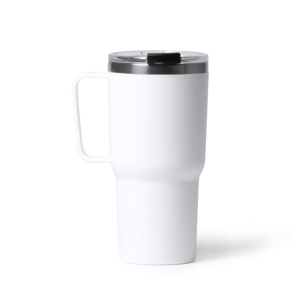 Stamina Kencher stainless steel and PP mug 500 ml in white, ready for logo printing