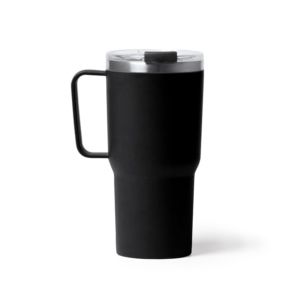 Stamina Kencher stainless steel and PP mug 500 ml in black, ready for logo printing