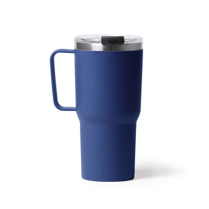 Stamina Kencher stainless steel and PP mug 500 ml in navy blue, ready for logo printing