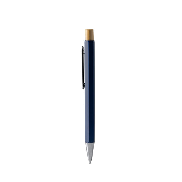 Stamina Salom bamboo ball pen in royal blue, ready for logo printing